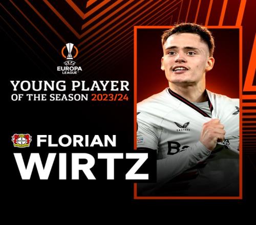欧足联官方：维尔茨当选本赛季欧联杯最佳年轻球员