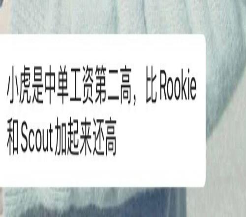 流言板：Xiaohu工资为LPL中单第二比Rookie和Scout两人加起来还高