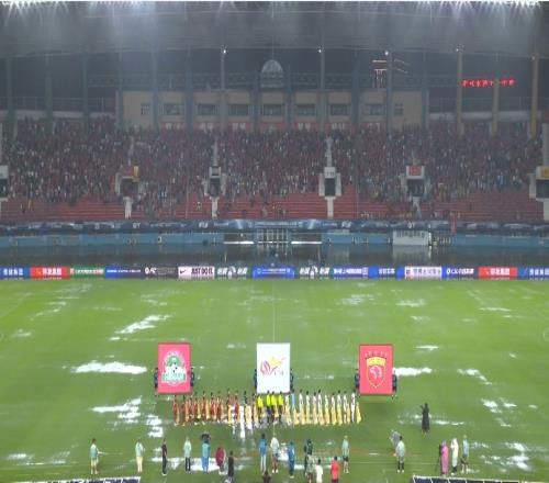 水战!河南vs海港2005按计划开踢,航海体育场仍然积水严重