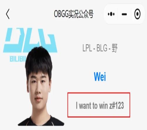 能否助力BLG再进一步Wei更改韩服ID：Iwanttowin我想赢