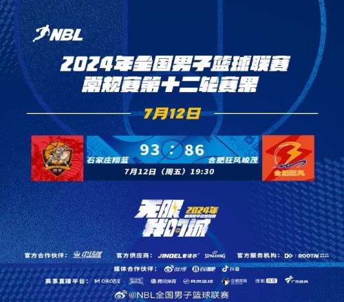 NBL今日赛果：石家庄翔蓝9386击败合肥狂风峻茂