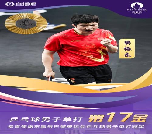 奥运早报:中国队单日斩获3金3银2铜樊振东首夺奥运男单金牌