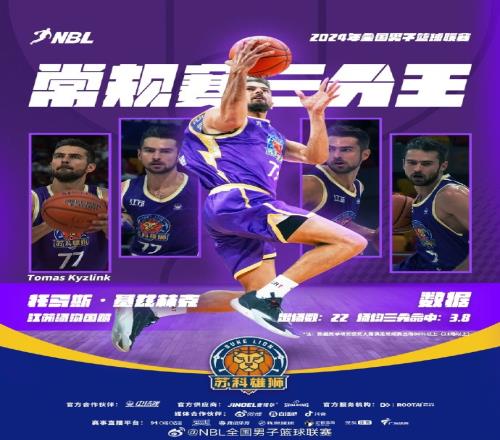 NBL联赛常规赛三分王：江苏汤沟国藏外援基兹林克场均3.8记三分