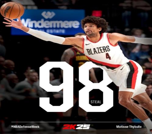 抢断数值98独步NBA2K25!开拓者:称塞布尔为“神偷”是有原因的