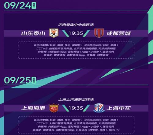 足协杯决赛对阵:泰山vs上海德比胜者