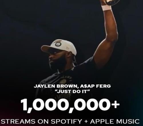 真有货!杰伦布朗单曲《JustDoIt》目前播放量超过100万!