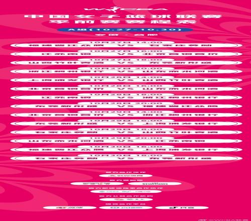 WCBA季前赛赛程：10月27日至11月1日17支球队进行26场对决