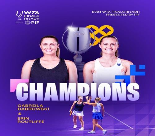 五战全胜!WTA年终总决赛双打决赛:达布劳斯基卢特利芙夺冠