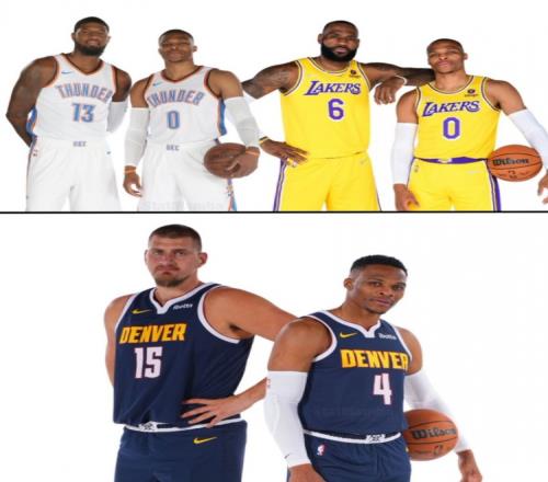 威少和三位不同的队友同场砍过三双NBA历史首人
