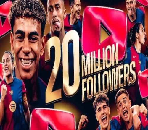 恭喜!巴萨成为首家YouTube订阅量突破2000万的体育俱乐部