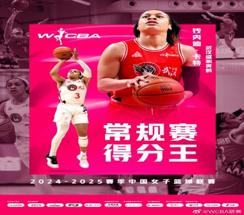 WCBA常规赛得分王&抢断王：钱内迪卡特助攻王：王佳琦