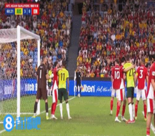 惨案！印尼第61分钟04落后澳大利亚！古德温角球助攻米勒破门
