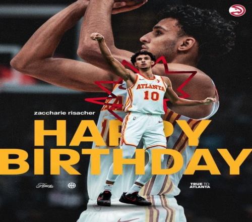 慢慢成长！NBA和老鹰官方祝状元里萨谢20岁生日快乐