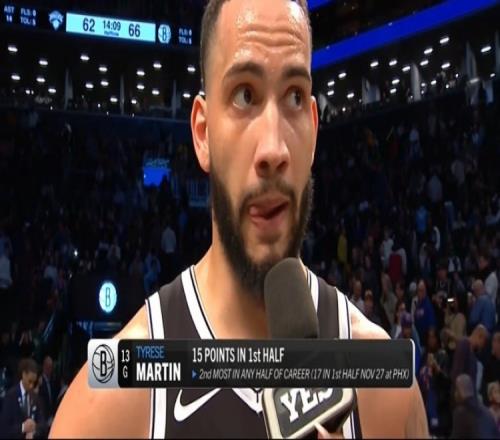 泰瑞斯马丁上半场15分排在职业生涯任意半场得分第2位最多17分