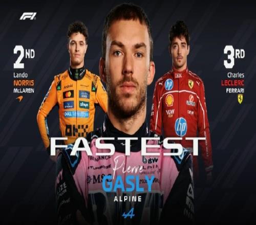 F1沙特大奖赛一练：加斯利全场最快，维斯塔潘第9&角田裕毅第10