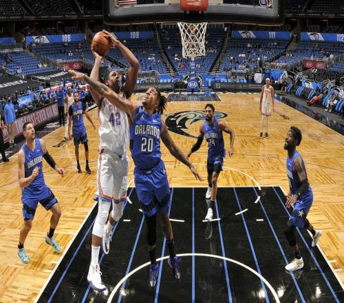 雷霆vs魔术NBA赛果：雷霆6人上双，武切维奇空砍30+13