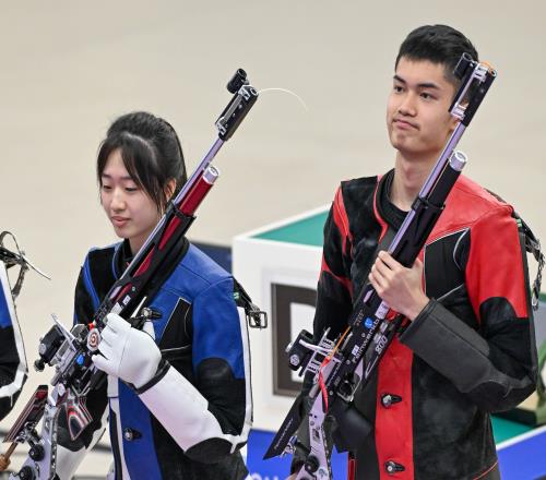 今日首金！混合团体10米气步枪：盛李豪&黄雨婷162夺得冠军