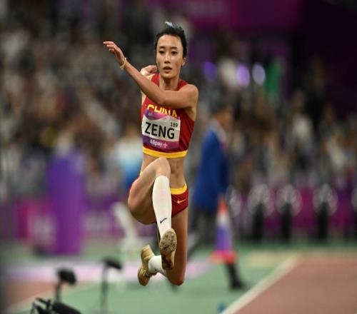 亚运女子三级跳:曾蕊13米92获得银牌陈洁第四名