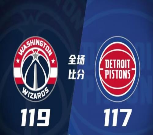 奇才119-117活塞，才险胜活塞，送对手九连败
