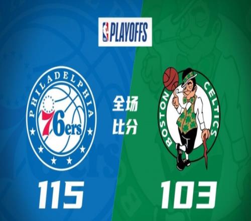 76人115-103凯尔特人，76人战胜绿军，比分3-2领先