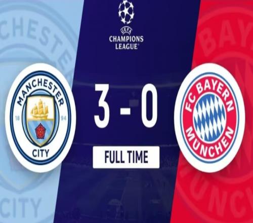 曼城3-0拜仁慕尼黑，哈兰德B席传射罗德里世界波于帕玩火送礼